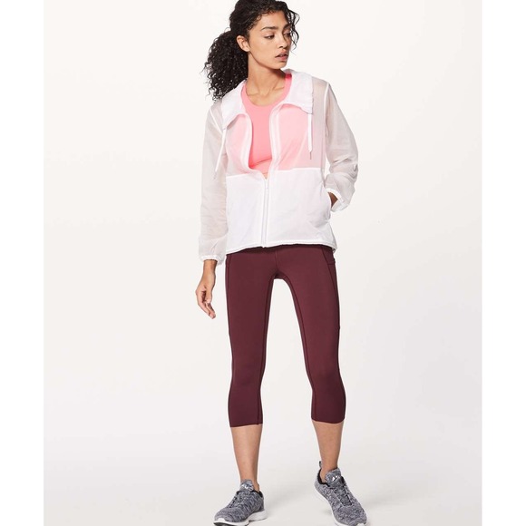 Lululemon Jackets & Blazers - Lululemon Translu Anorak Rain Jacket White Translucent Full Zip Sz 4 Sheer Casua